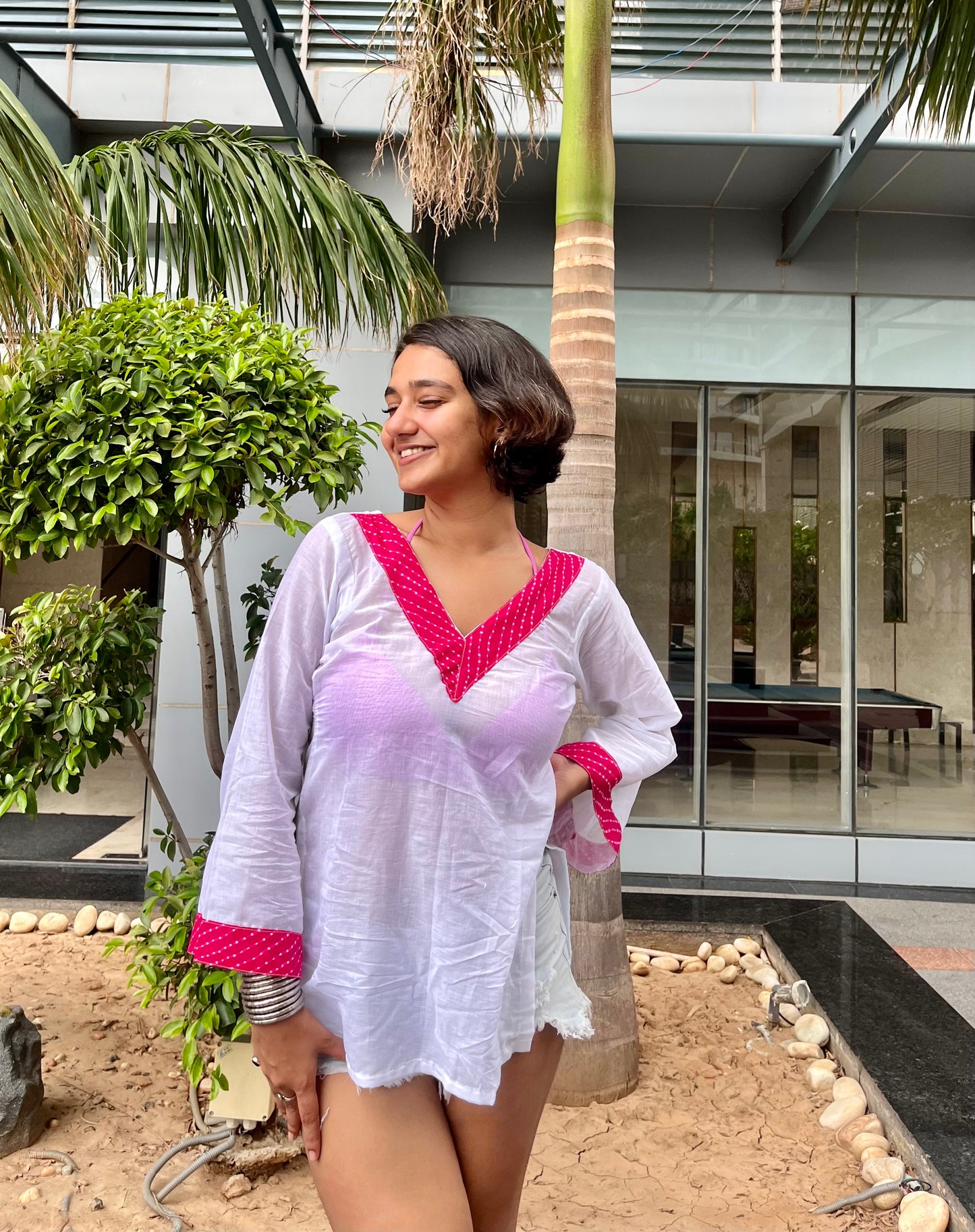 White Sheer Short Kurti