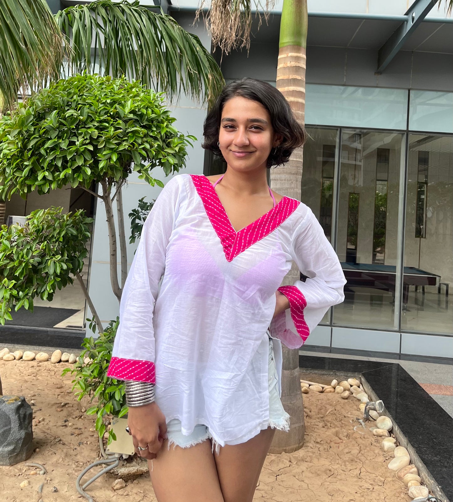 White Sheer Short Kurti