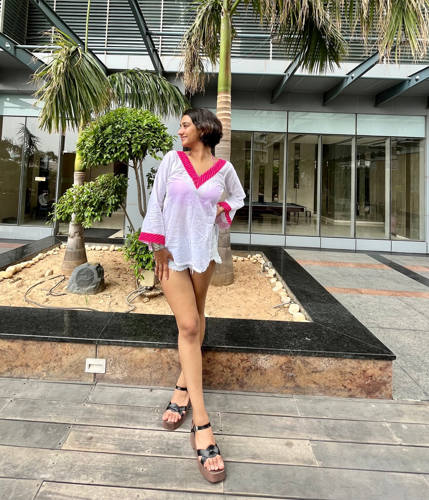 White Sheer Short Kurti