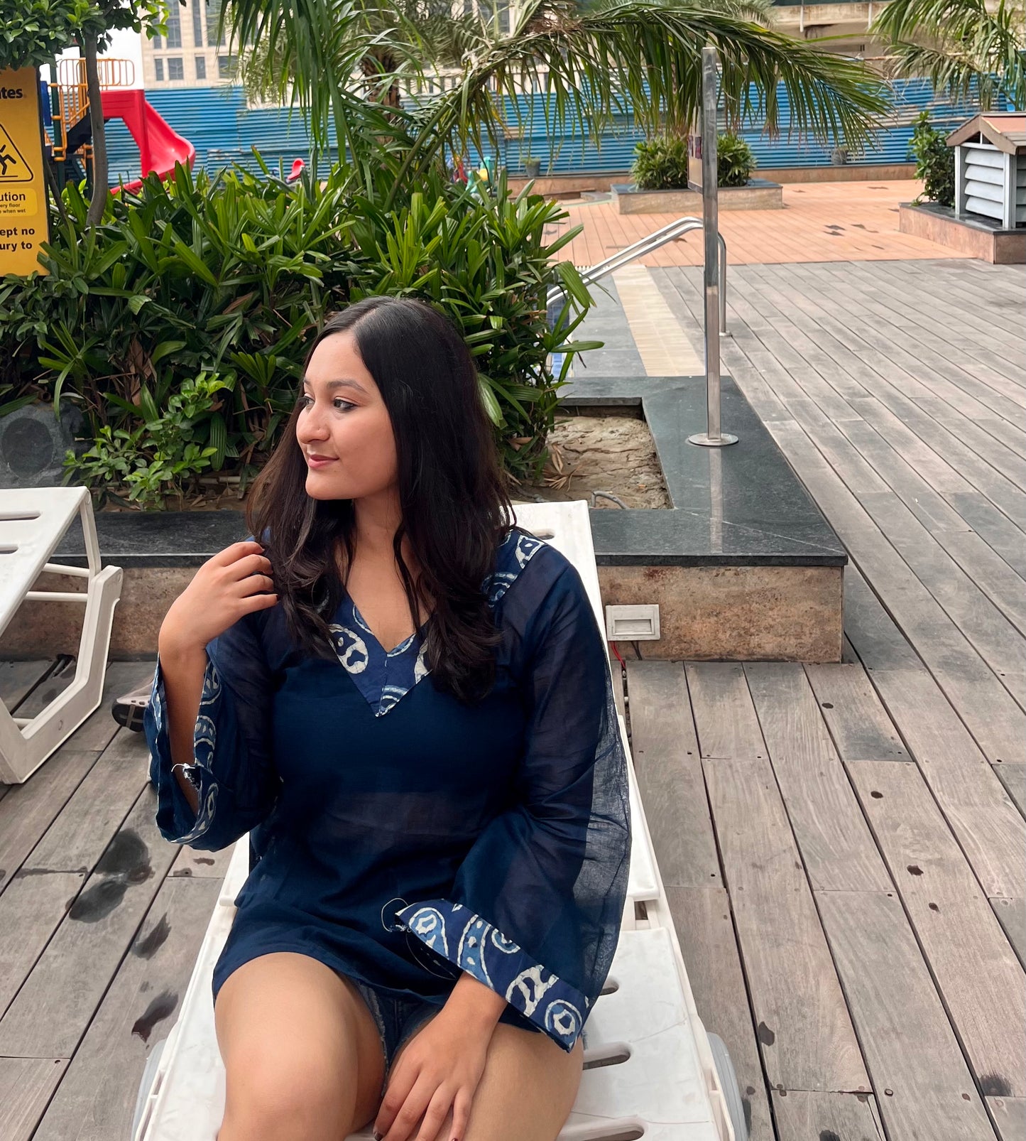 Blue Sheer Short Kurti