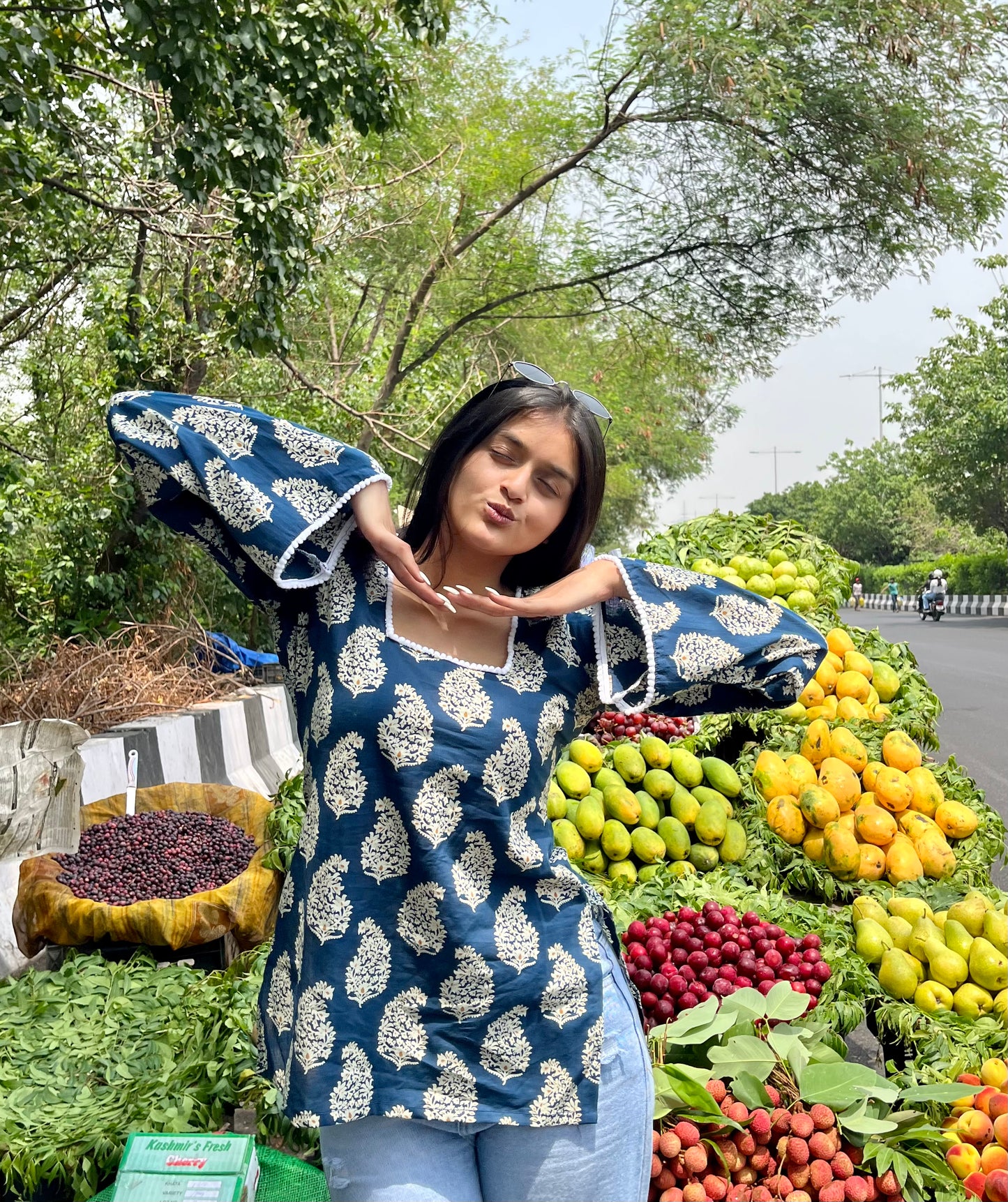 Blueberry Straight Short Kurti
