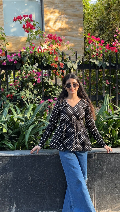 Polka Dot Short Kurti Top