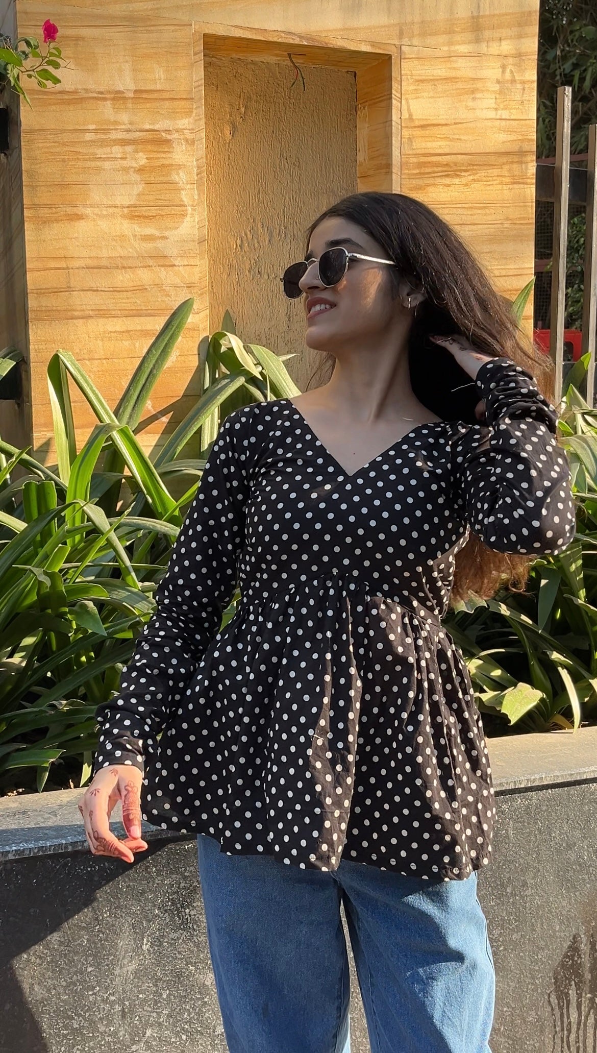 Polka Dot Short Kurti Top