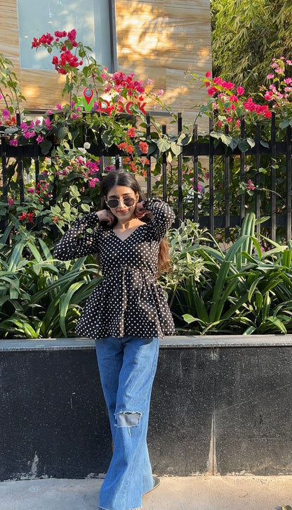 Polka Dot Short Kurti Top