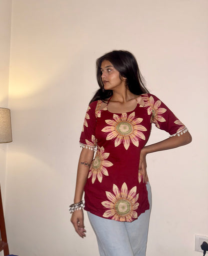 Desi Girl Corset Back Short Kurti