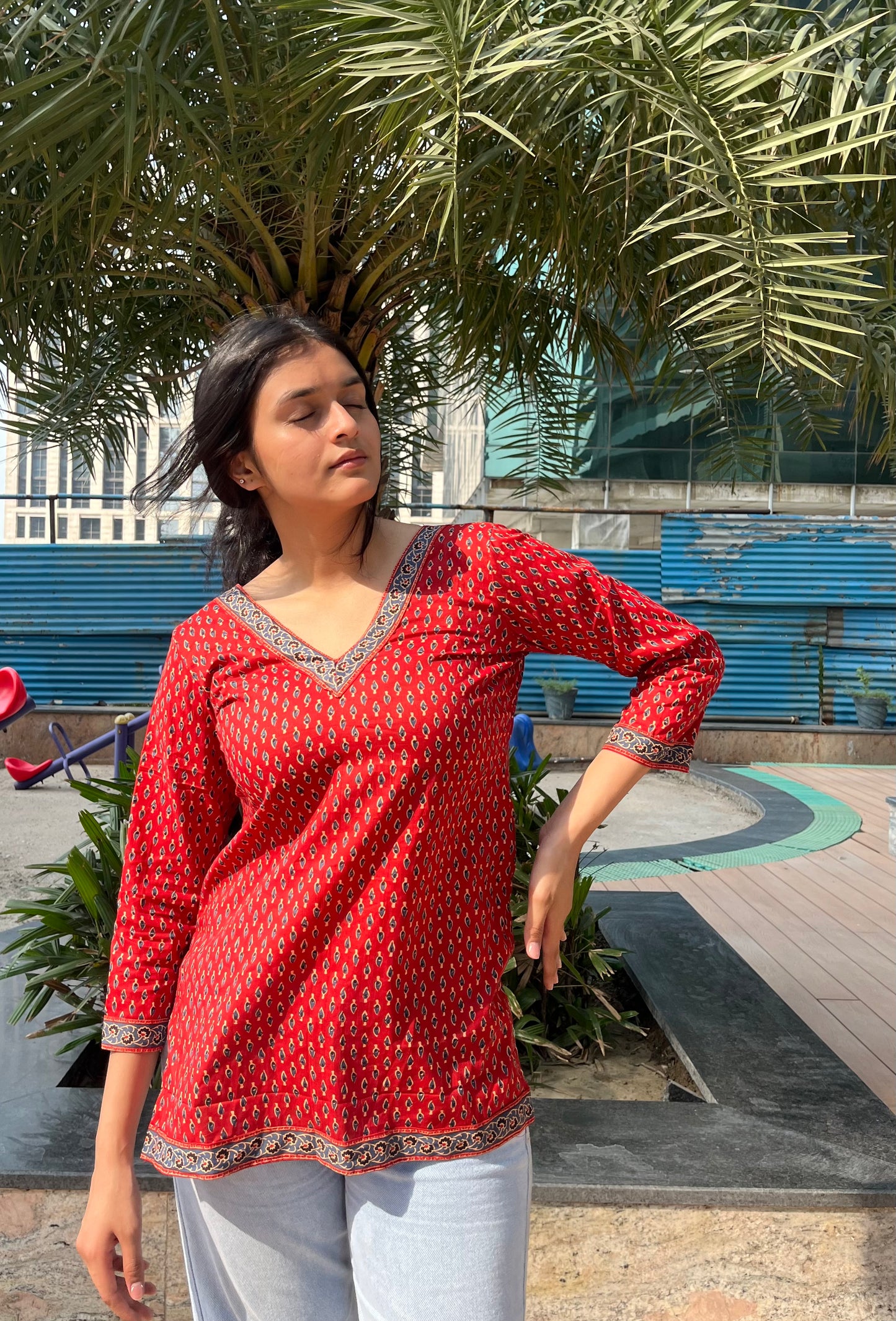 Rimjhim Straight Short Kurti