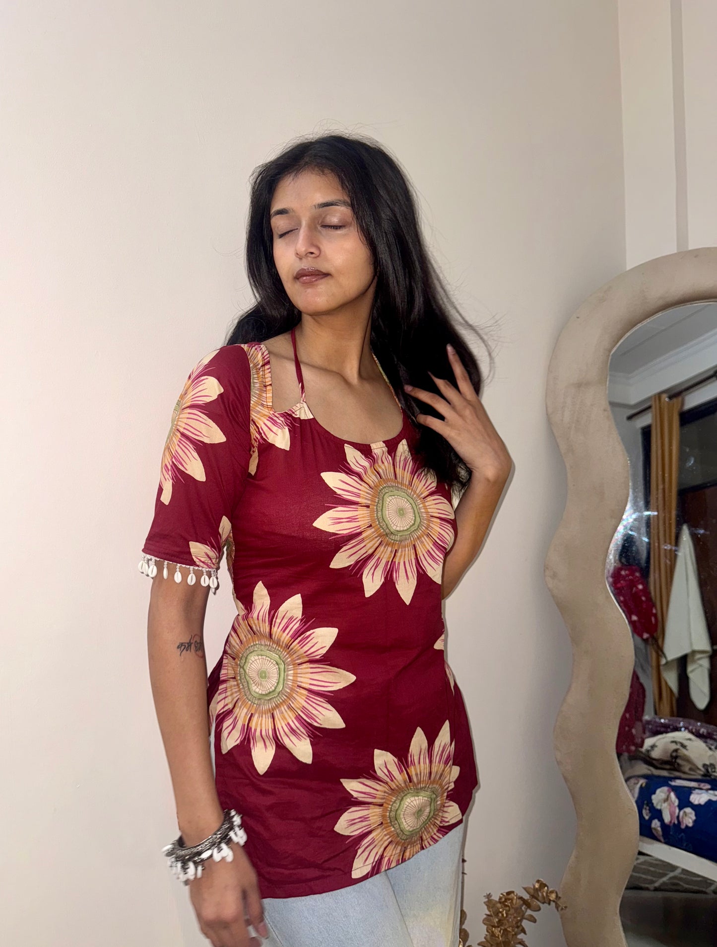 Desi Girl Corset Back Short Kurti