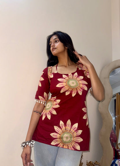 Desi Girl Corset Back Short Kurti