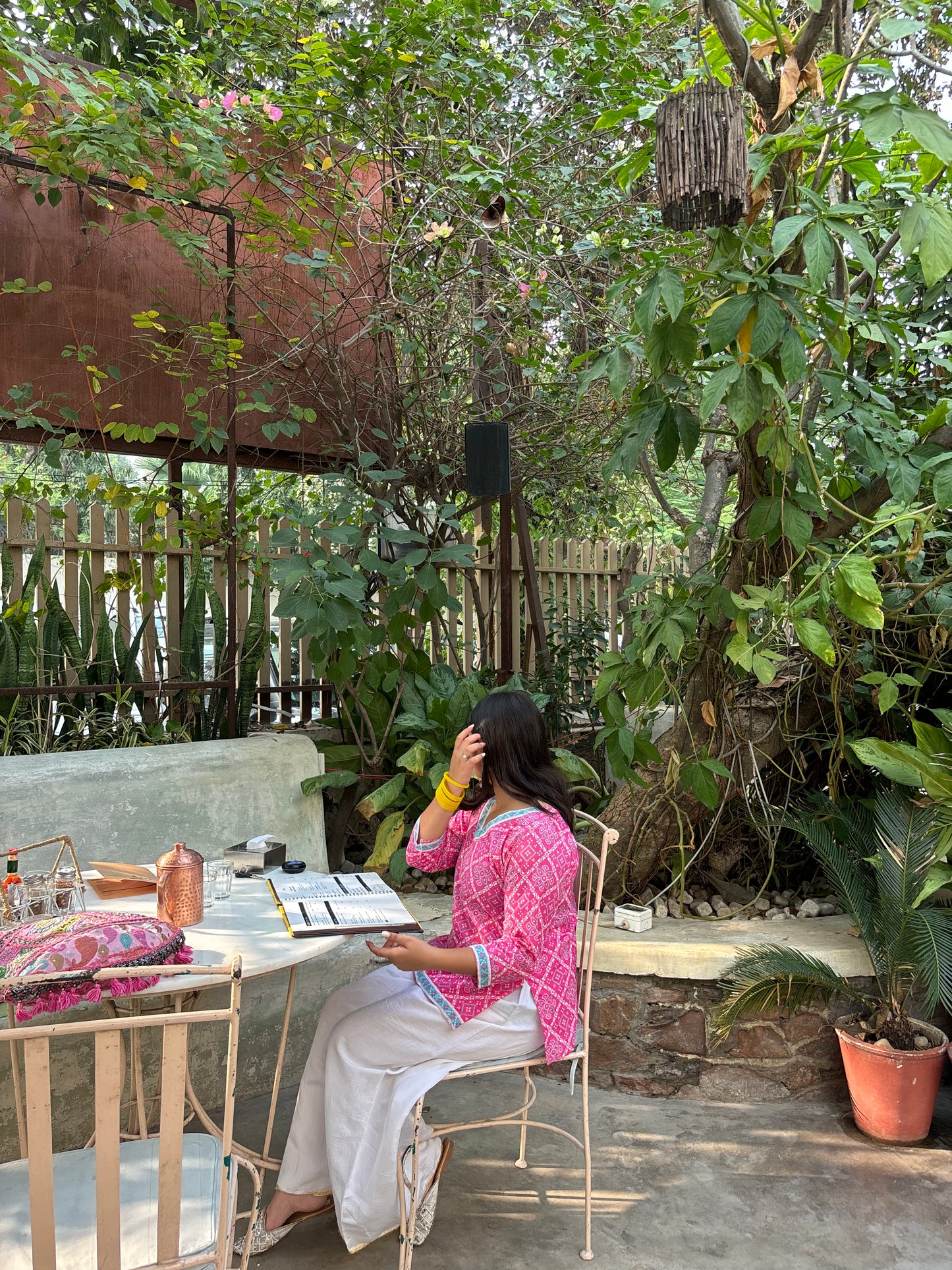 Pink Bandhini Straight Kurti Top