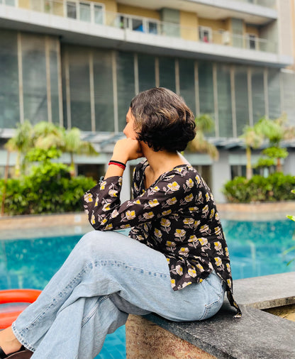 Black Forest Straight Short Kurti