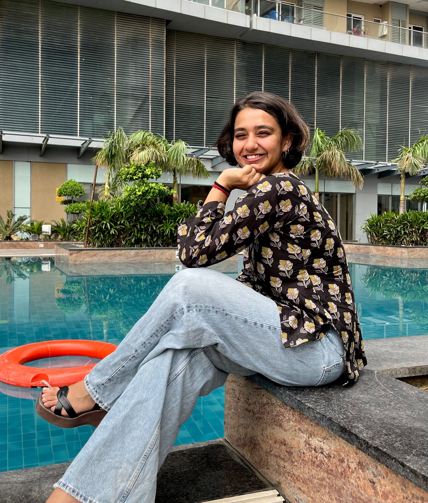 Black Forest Straight Short Kurti