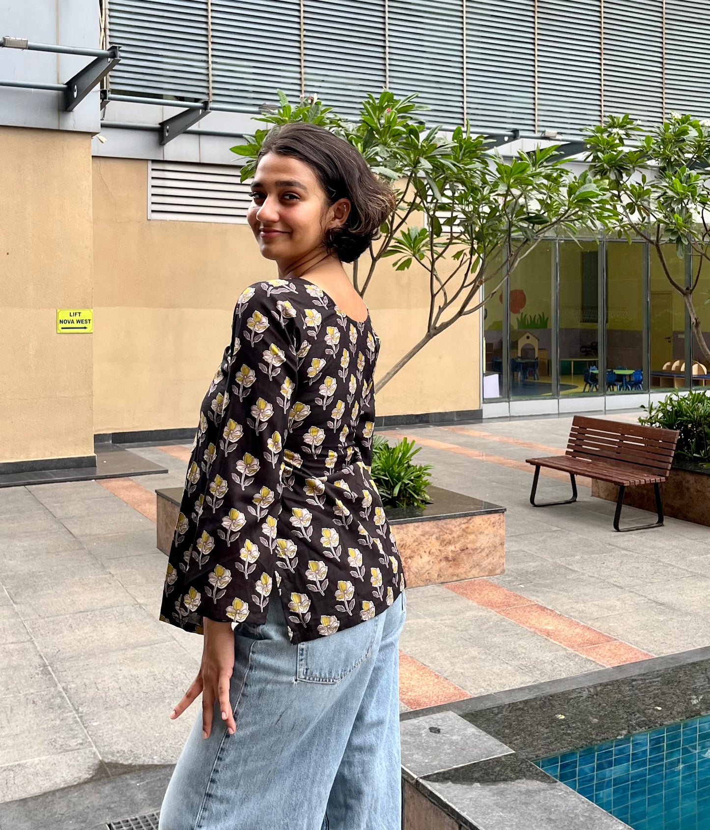 Black Forest Straight Short Kurti