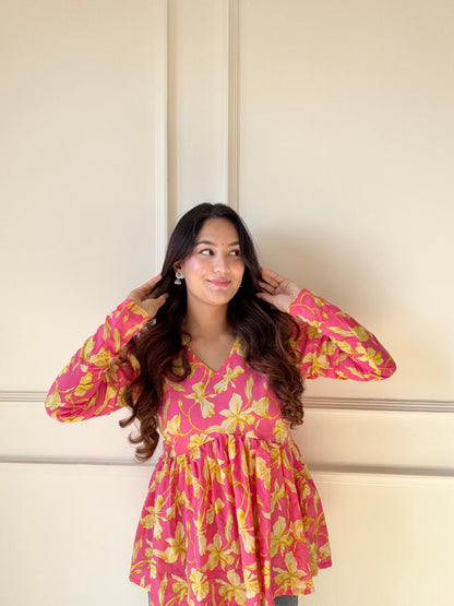 Flamingo Peplum Short Kurti Top