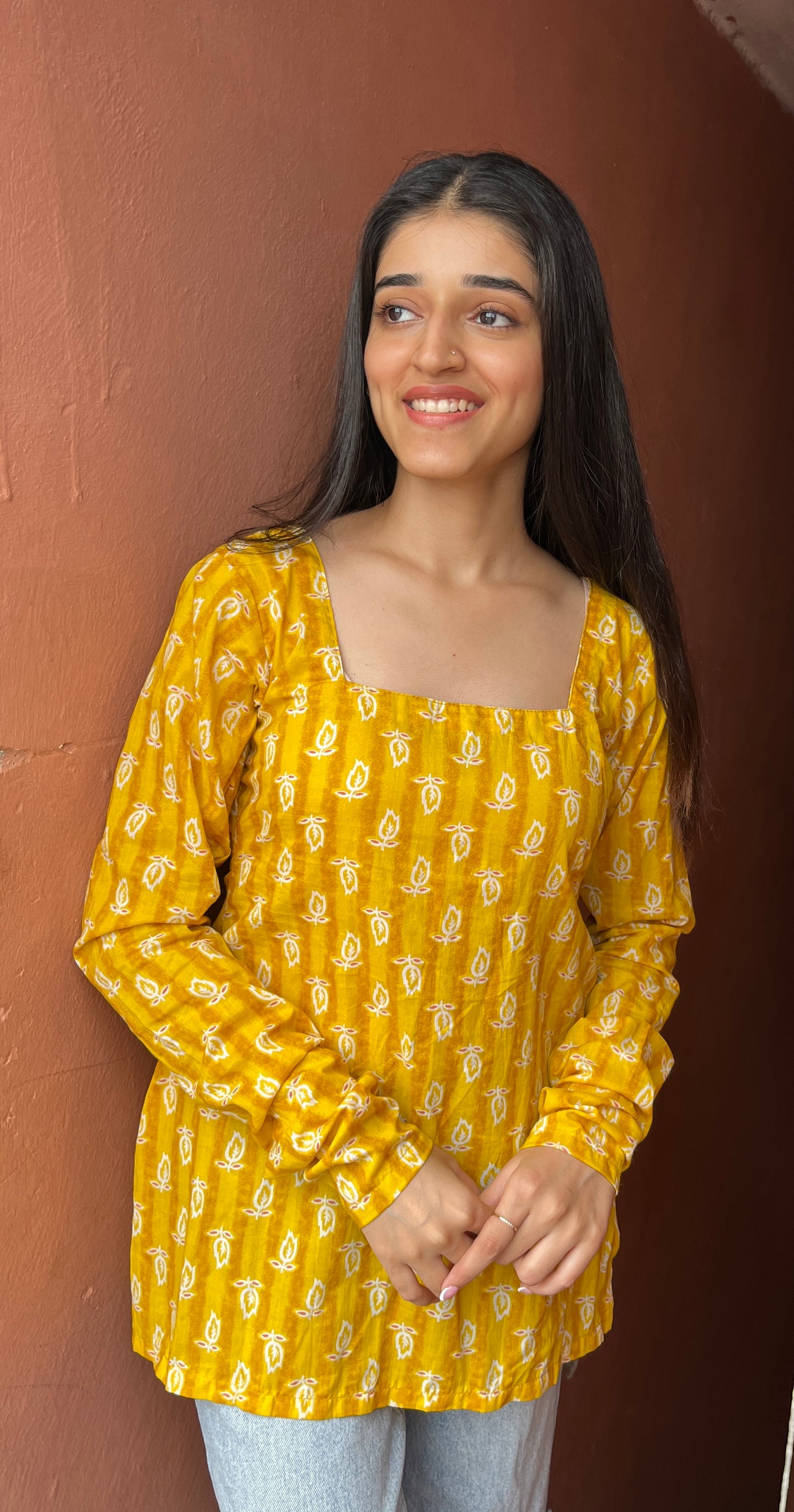 Yellow Magic Straight Short Kurti