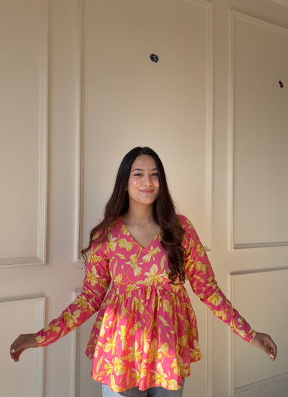 Flamingo Peplum Short Kurti Top