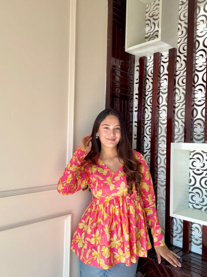 Flamingo Peplum Short Kurti Top