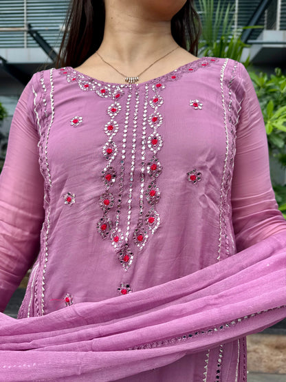 Purple Handwork Suit Set