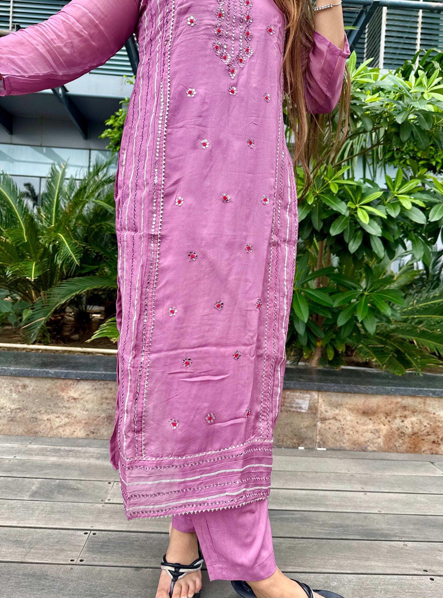 Purple Handwork Suit Set