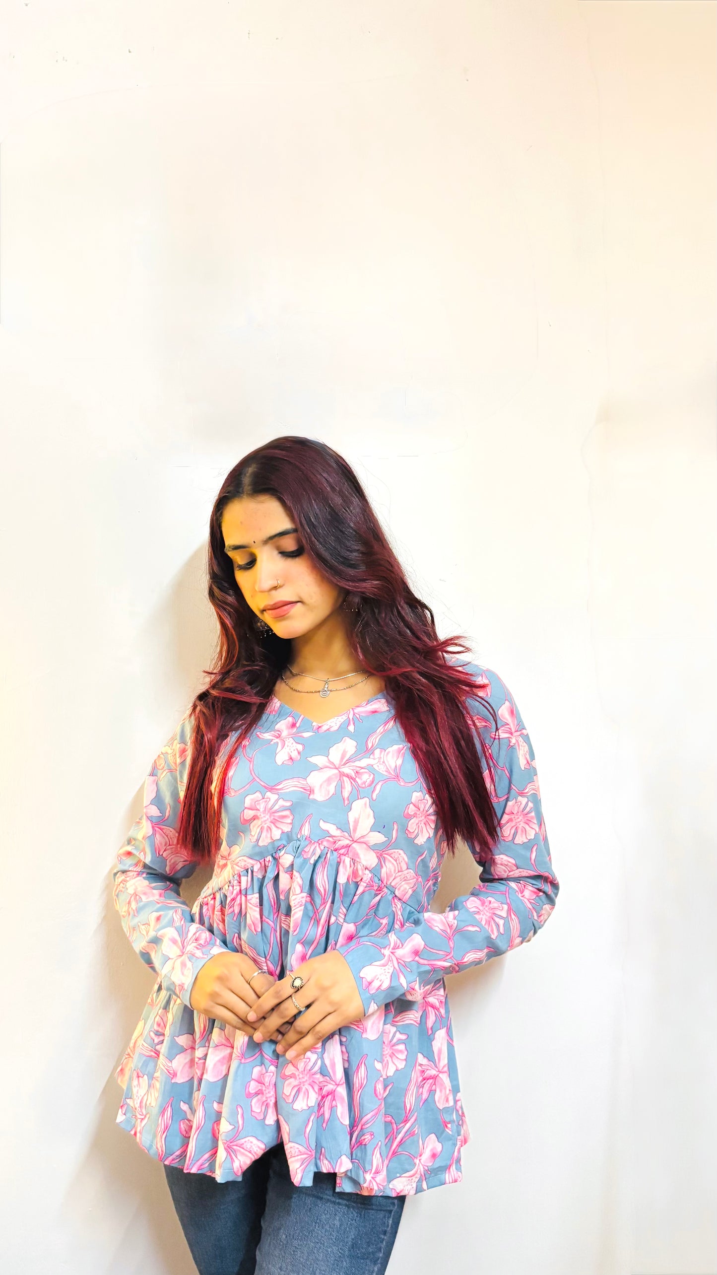 Pearly Peplum Short Kurti