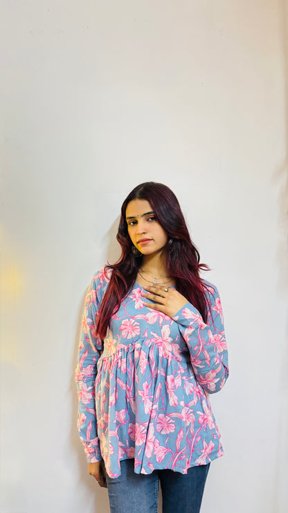 Pearly Peplum Short Kurti