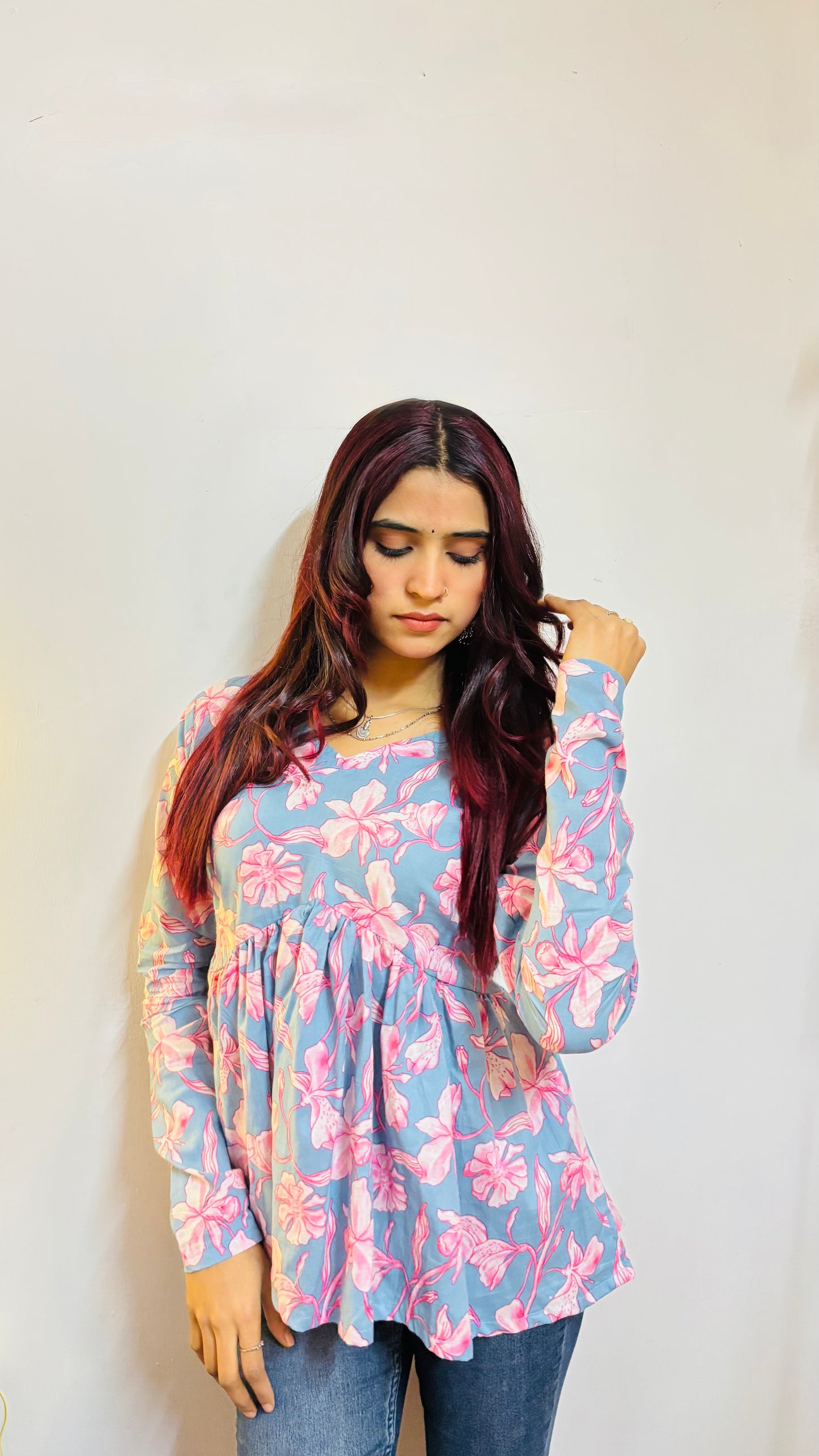 Pearly Peplum Short Kurti