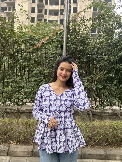 Purple Candy Short Kurti Top