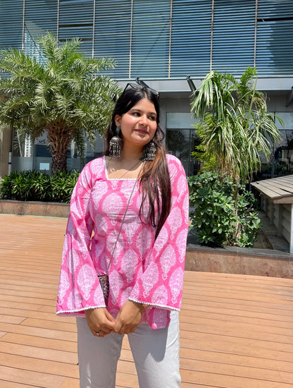 Pink Lemonade Straight Short Kurti