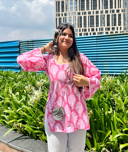 Pink Lemonade Straight Short Kurti