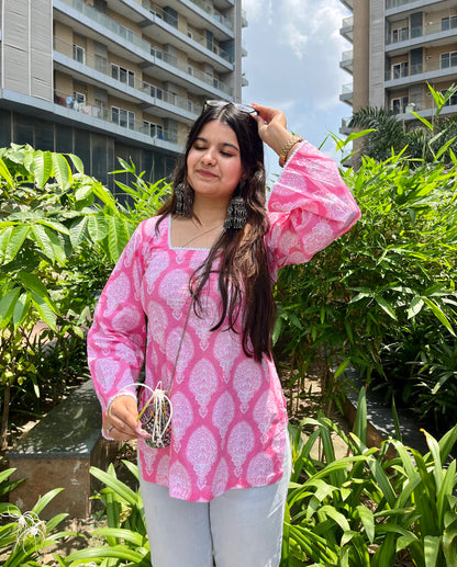 Pink Lemonade Straight Short Kurti