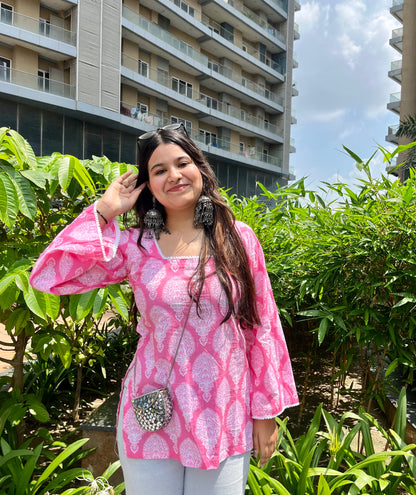 Pink Lemonade Straight Short Kurti