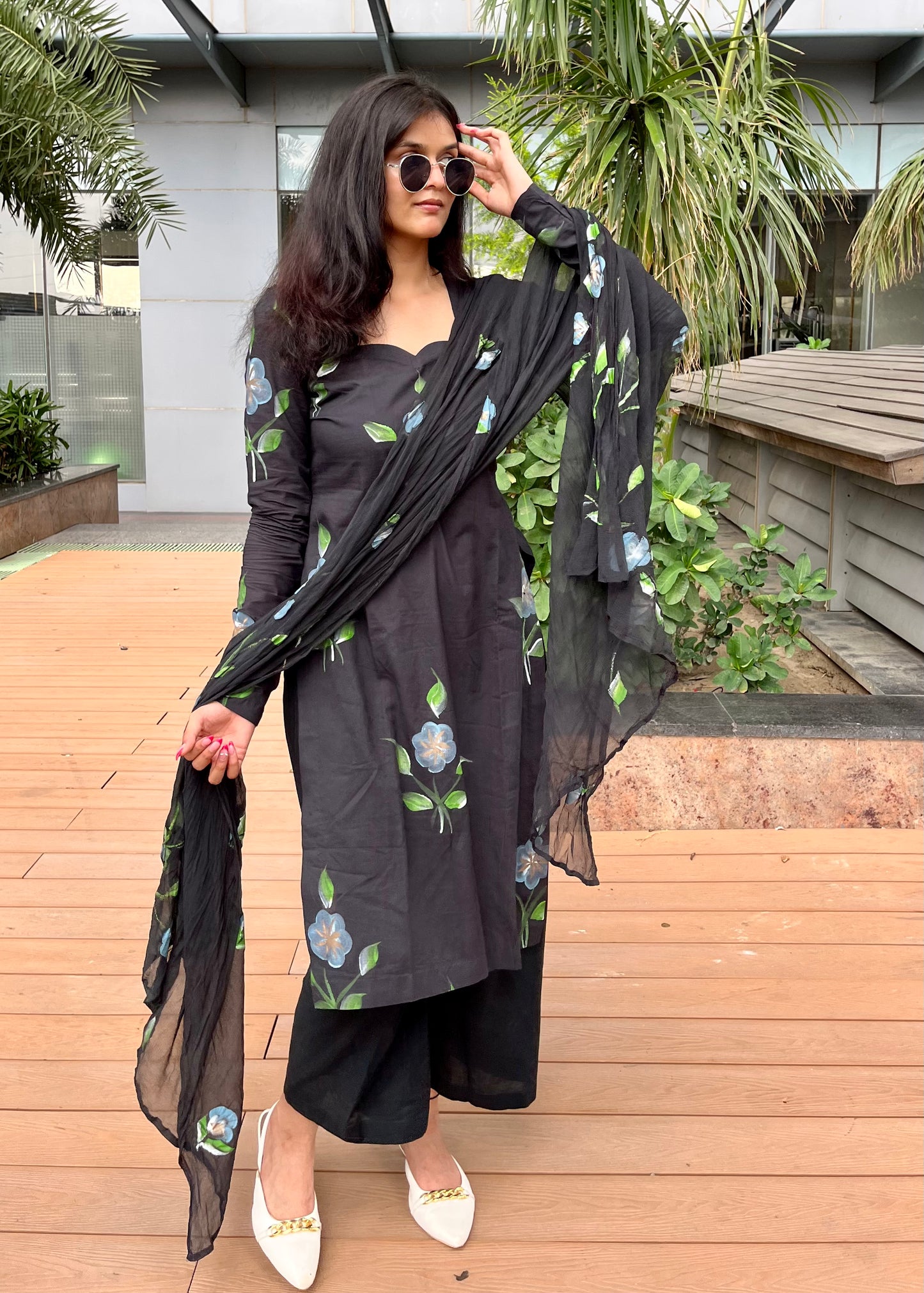 Handpainted Black Suit Set