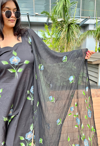 Handpainted Black Suit Set