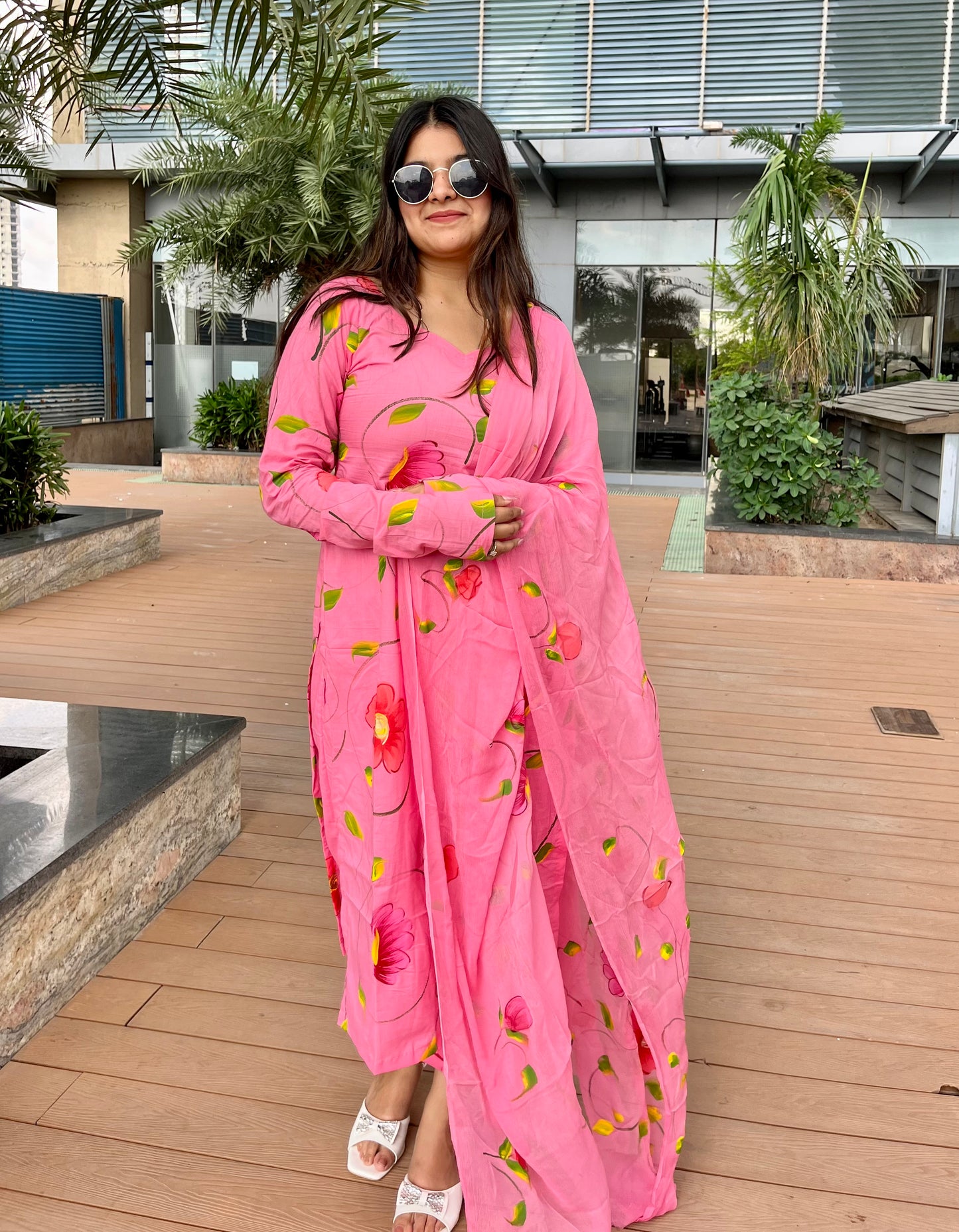 Handpainted Pink Suit Set
