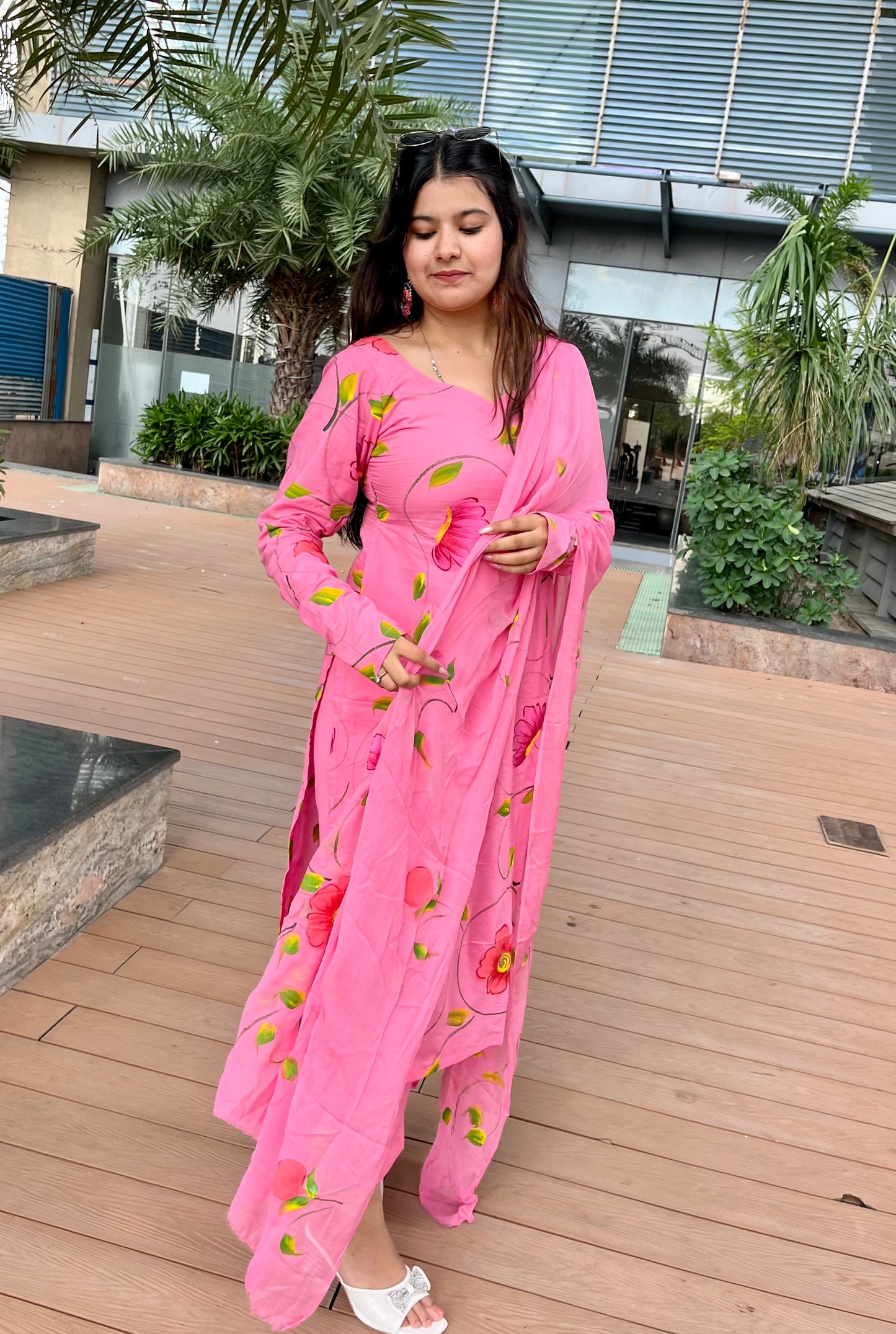 Handpainted Pink Suit Set