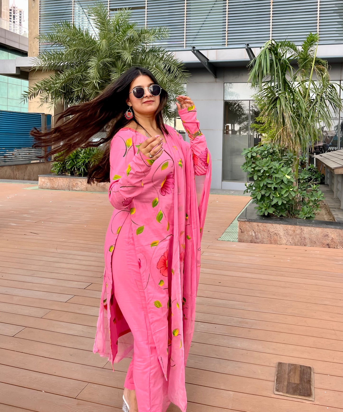 Handpainted Pink Suit Set