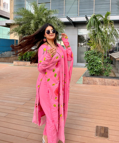 Handpainted Pink Suit Set