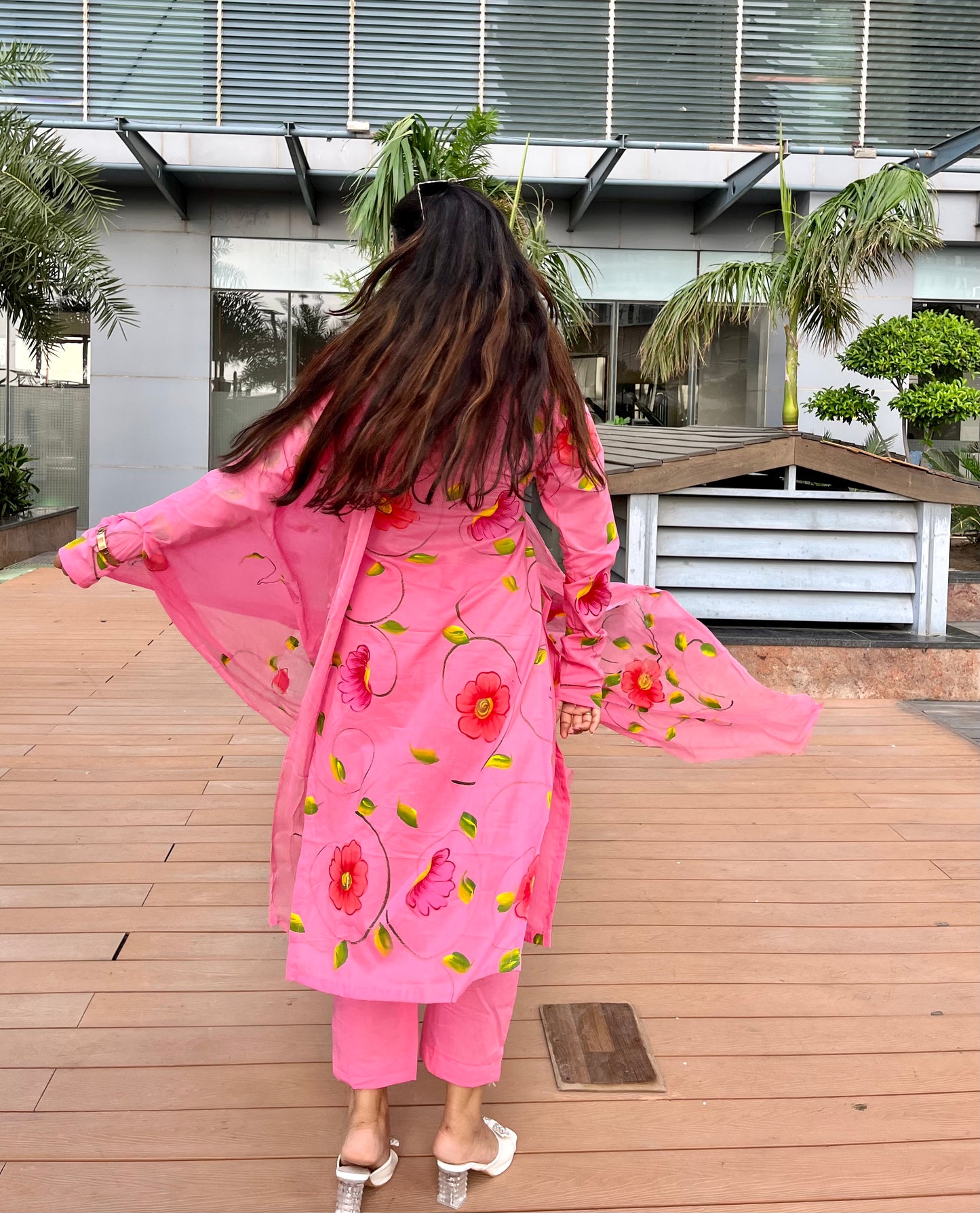 Handpainted Pink Suit Set