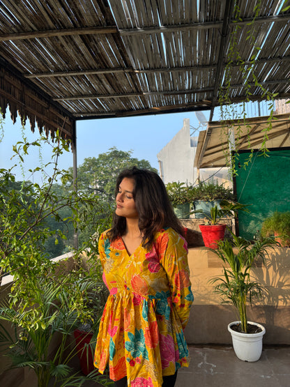 Mellow Yellow Short Kurti Top