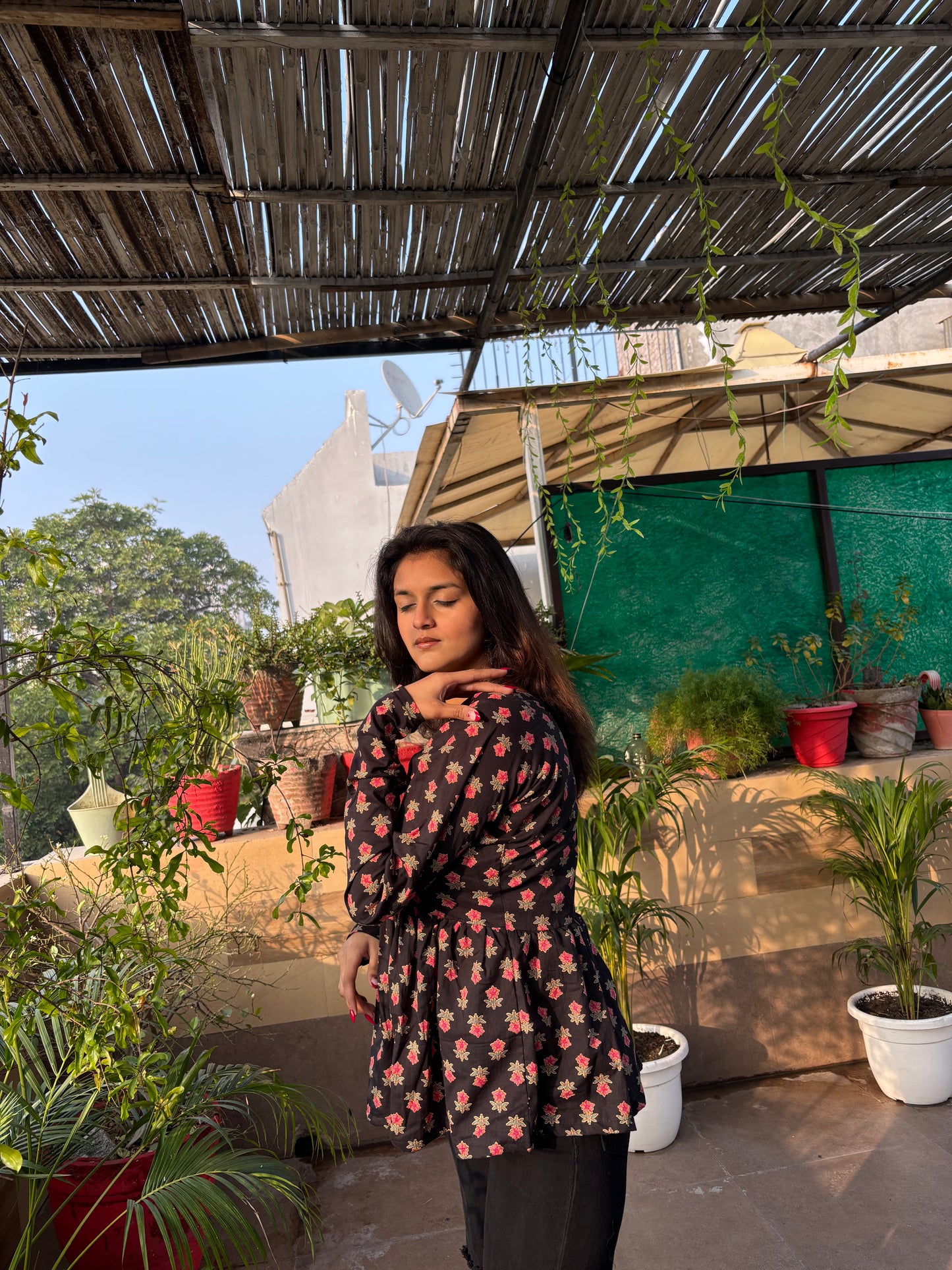 Kasa Black Short Kurti Top