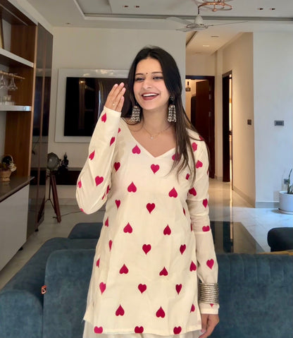 Pink Dil Embroidered Straight Short Kurti