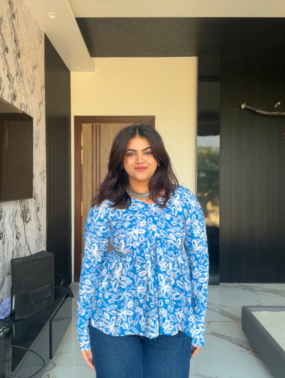 Bluish Short Kurti Top