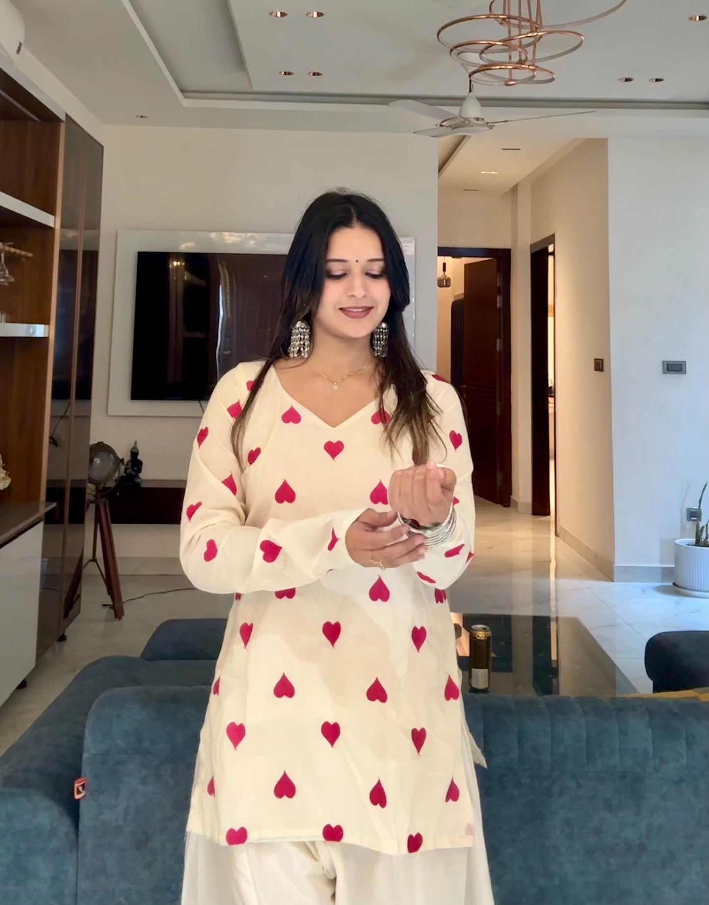 Pink Dil Embroidered Straight Short Kurti