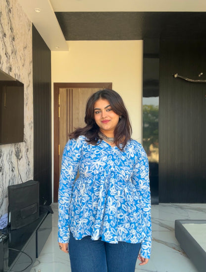 Bluish Short Kurti Top