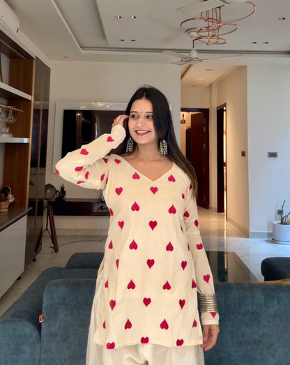 Pink Dil Embroidered Straight Short Kurti