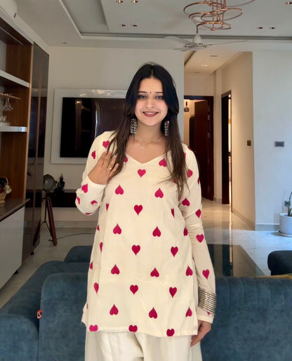 Pink Dil Embroidered Straight Short Kurti