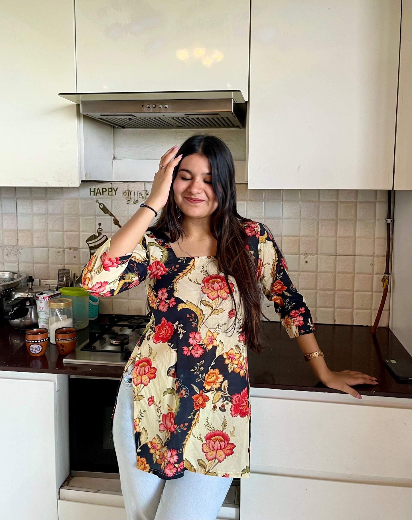 Black Mix Short Kurti