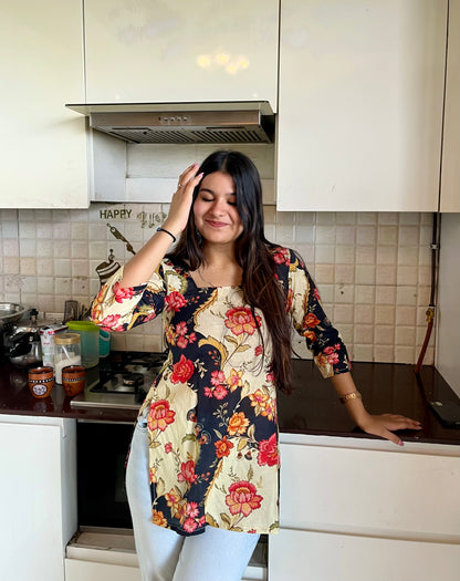 Black Mix Short Kurti