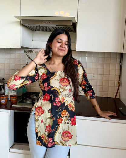 Black Mix Short Kurti