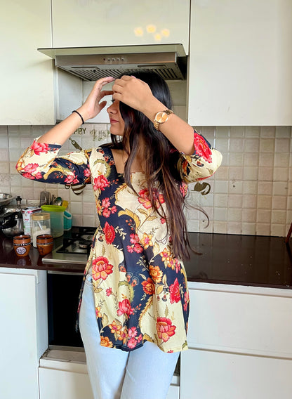 Black Mix Short Kurti