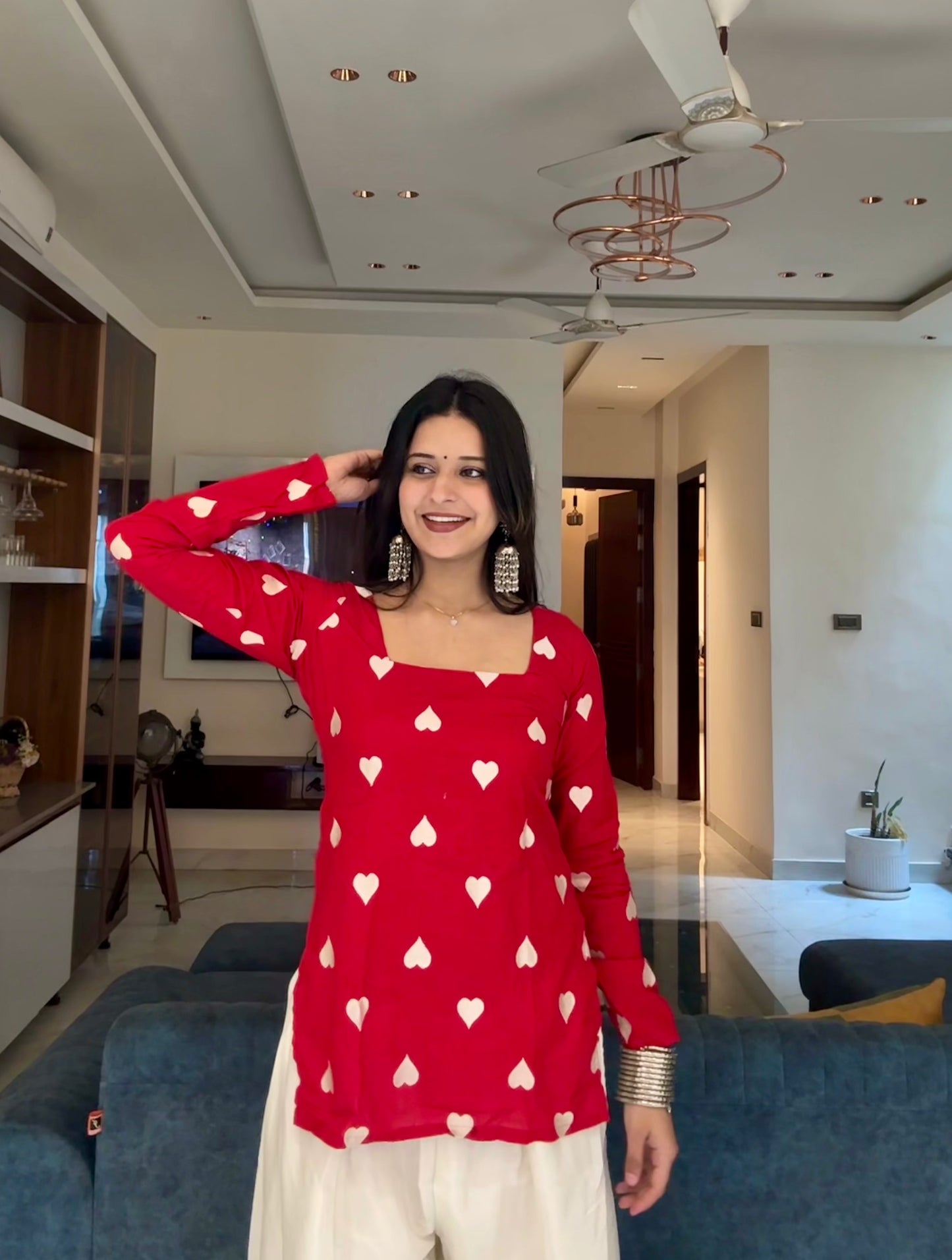 Pyar Embroidered Straight Short Kurti